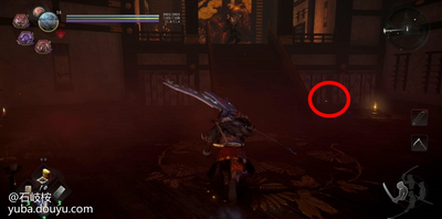 从第三个神社右边走廊走到尽头可以看到一个外道兵和一个黄色灵石，击杀之后获得一个遗发（2/2）。

回到第三个神社，笔直前进，就能看到一个火车的壁画，壁画下方有一个木灵（7/8）。


触发壁画展开火车BOSS战，战胜之后继续前进。

战胜火车之后，继续前进，来到下图位置，左边的屋子里有一个梯子，踢下去就能返回第三个神社了，屋子里还有一个善擦，休整完毕后，进入右边的常暗。

常暗中还是直接使用妖怪技把灵石打破，就能破除常暗（3/3）了。

在一个有多只饿鬼的屋子里，获得最后一个木灵（8/8）。

进入刚刚灵石后面的大门，展开BOSS战。

BOSS战：长壁姬主角在小天守的屋顶上发现藤吉郎后，便跨越栏杆追上前去。但藤吉郎的身影却突然消失，耸立于眼前的天守开始震动并有所动作。巨大妖怪，长壁姬所变的天守阻挡了主角的去路。
拥有4只小眼睛，每摧毁一只小眼睛它的精力槽就会减少一点。当它的精力耗尽时（摧毁4只小眼睛），会把头部垂下，这就是你输出的机会。在战斗中，BOSS的大眼睛会向你发射各种属性的光弹。
当你全力攻击一只小眼睛时，是很难观察到其他眼睛的动作，但是如果你仔细聆听，就能听到其他眼睛发射光弹的声音，及时躲开即可。
接近眼睛之前，一定要保证你的精力是满的。然后运用上述方法摧毁眼睛。你还可以用大炮（当BOSS的眼睛睁开时）向房屋上的眼睛射击，对其造成一些额外伤害。

战胜长臂姬之后，灵石碎片如雨般落下，小刀与刀锷发出光芒并浮在半空中。在射出强烈的光芒后，一把刀出现在主角眼前。能消灭妖怪的刀·楚叶矢丸复活。