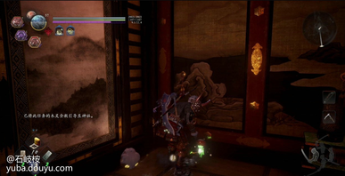 从第三个神社右边走廊走到尽头可以看到一个外道兵和一个黄色灵石，击杀之后获得一个遗发（2/2）。

回到第三个神社，笔直前进，就能看到一个火车的壁画，壁画下方有一个木灵（7/8）。


触发壁画展开火车BOSS战，战胜之后继续前进。

战胜火车之后，继续前进，来到下图位置，左边的屋子里有一个梯子，踢下去就能返回第三个神社了，屋子里还有一个善擦，休整完毕后，进入右边的常暗。

常暗中还是直接使用妖怪技把灵石打破，就能破除常暗（3/3）了。

在一个有多只饿鬼的屋子里，获得最后一个木灵（8/8）。

进入刚刚灵石后面的大门，展开BOSS战。

BOSS战：长壁姬主角在小天守的屋顶上发现藤吉郎后，便跨越栏杆追上前去。但藤吉郎的身影却突然消失，耸立于眼前的天守开始震动并有所动作。巨大妖怪，长壁姬所变的天守阻挡了主角的去路。
拥有4只小眼睛，每摧毁一只小眼睛它的精力槽就会减少一点。当它的精力耗尽时（摧毁4只小眼睛），会把头部垂下，这就是你输出的机会。在战斗中，BOSS的大眼睛会向你发射各种属性的光弹。
当你全力攻击一只小眼睛时，是很难观察到其他眼睛的动作，但是如果你仔细聆听，就能听到其他眼睛发射光弹的声音，及时躲开即可。
接近眼睛之前，一定要保证你的精力是满的。然后运用上述方法摧毁眼睛。你还可以用大炮（当BOSS的眼睛睁开时）向房屋上的眼睛射击，对其造成一些额外伤害。

战胜长臂姬之后，灵石碎片如雨般落下，小刀与刀锷发出光芒并浮在半空中。在射出强烈的光芒后，一把刀出现在主角眼前。能消灭妖怪的刀·楚叶矢丸复活。