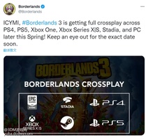 《无主之地3》官方推特宣布将在今年春季晚些时候为游戏推出全面跨平台联机，支持PS4、PS5、Xbox One、Xbox Series X|S、Stadia、Steam和Epic，此前《无主之地3》的跨平台联机并不支持PS平台。

《无主之地3》最初在2021年6月收到了跨平台联机更新，大多数平台都可以联机游玩，除了PS平台。至于为什么没有包含PS平台，官方没有给出解释。在去年苹果对Epic案的审判中披露的文件显示，2K可能不愿意为PS平台添加跨平台联机，这是因为索尼要求发行商分享其收益，以实现跨平台联机，而2K方不愿意付钱。
对于官方所说的“春季晚些时候”可能是指下个月（5月），或者可能是6月下旬的夏季开始。具体时间还有待进一步的公告。