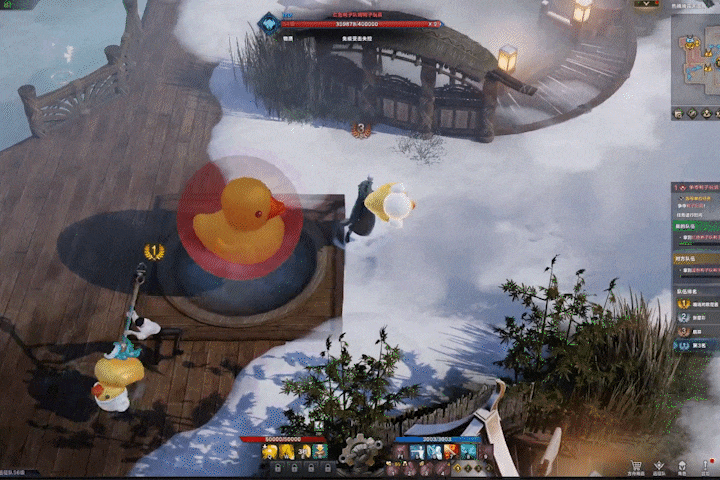 在这个寒冷的冬季，最舒适的莫过于在温暖的汤泉中洗涤一身的疲劳，摩可可为冒险家们准备了热腾腾的露天温泉！热气腾腾的温泉配上凉爽的微风！这样梦幻的组合，在全新活动“热腾腾露天温泉”中就可以体验了！本次活动中冒险家们参与游戏的方式可谓也是别具一格，手持温泉鸭子锤，人人皆是大锤！

       接下来就由摩可可来详细介绍这个活动玩法，快来一起看看吧！





 

 

热腾腾露天温泉活动基本规则
 

       活动时间：2023年12月20日-2023年1月31日定期维护前

       参加准备：需要前往各大城市寻找系统角色【热腾腾露天温泉管理员】，对话接取引导任务“[活动]来热腾腾露天温泉玩吧~”并完成后即可开启活动玩法。

 






 

       参加时间：在双数整点将会开放入口进入，在游戏界面左上角的日程表中也会有热腾腾露天温泉的开启时间提示，冒险家们记得提前查看开始时间啦。

       参加地点：在双数整点时在各大城市的系统角色【热腾腾露天温泉管理员】旁会出现形似黑洞的入口，冒险家可由此进入。

 






 

       在召集足够人数后即可进入温泉，在温泉中，冒险家们手持温泉鸭子锤前往温泉池子，通过消灭对方队伍、夺取地图中的玩具鸭收益来获得积分，优先获得一定积分或在限定时间内得分更高的队伍即可获得胜利。

 






 

       完成玩法后可以获得【芙蕾雅的小星星】，使用这种特殊货币冒险家们可以前往游戏内活动中心兑换丰厚的奖励，每支远征队每日可进入1次，入场次数每天上午6点初始化。从本次活动开始，此类游戏内限时活动的奖励领取方式，也将恢复到“活动商店”进行。

 






 

 

热腾腾露天温泉活动玩法
 

       冒险家们需要在活动中争夺地图中玩具鸭的增益，携带增益效果返回得分点，即可获得100积分，在返回途中，对方队伍的冒险家会手持鸭子锤对你发起攻击，冒险家们注意躲避和反击，消灭对方队伍冒险家可获得15积分，协助消灭对方队伍冒险家可获得7分，在破坏对方队伍的玩具鸭竹篮即可获得300积分的高分！最后分数高的队伍即可获得胜利。

       冒险家们在拾取【温泉鸭子锤】后，技能栏将被替换为四种技能，分别为：

       ●Q技能为【蓄气撞击】，冒险家长按蓄力集中力量，大力挥动温泉鸭锤砸向地面攻击对方队伍冒险家。

 






 

       ●W技能为【跳跃撞击】，冒险家跳跃至指定位置，用力挥动温泉鸭子击打地面，技能施展